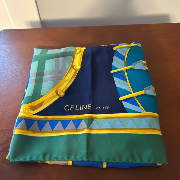 Celine Multicolor Silk Scarf - Picture 1 of 3